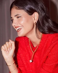 Adalynn 18k Gold Vermeil Heart Y Necklace in Ivory Mother-of-Pearl