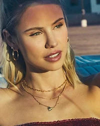 Maia 18k Gold Vermeil Heartburst Pendant Necklace White Sapphire