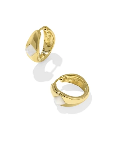 Alani 18k Gold Vermeil Huggie Earrings Ivory Mother-of-Pearl