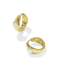 Alani 18k Gold Vermeil Huggie Earrings Ivory Mother-of-Pearl