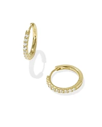 Mackenzie 18k Gold Vermeil Small Hoop Earrings White Topaz
