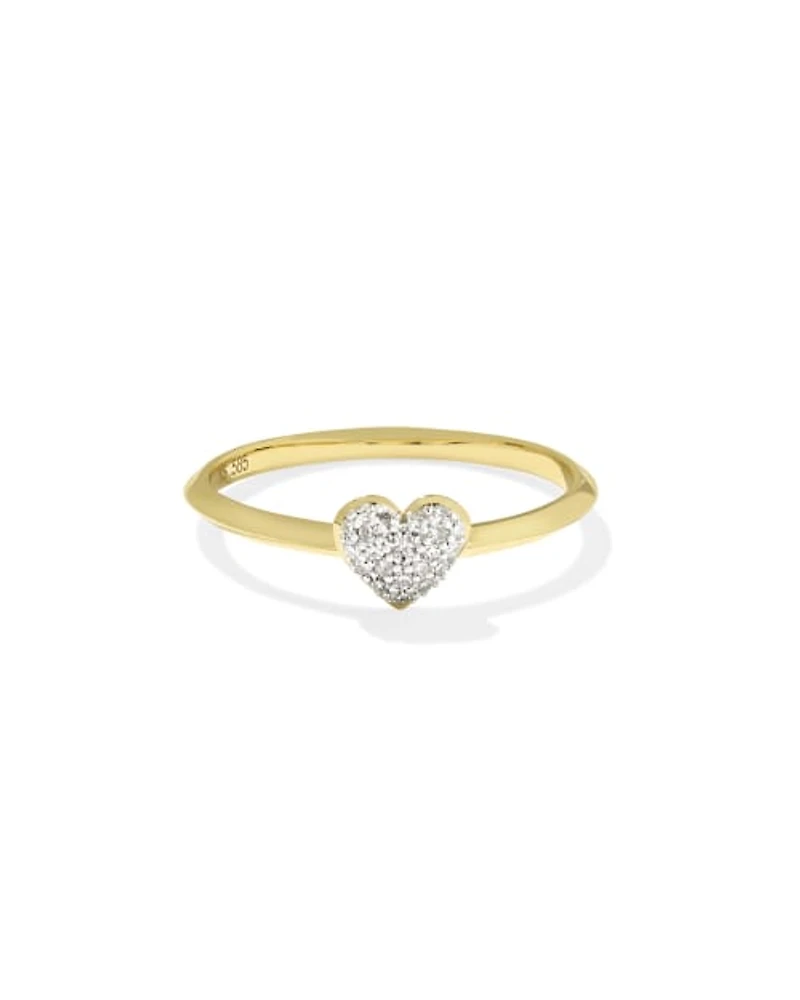 Madeline 14k Yellow Gold Band Ring White Diamond