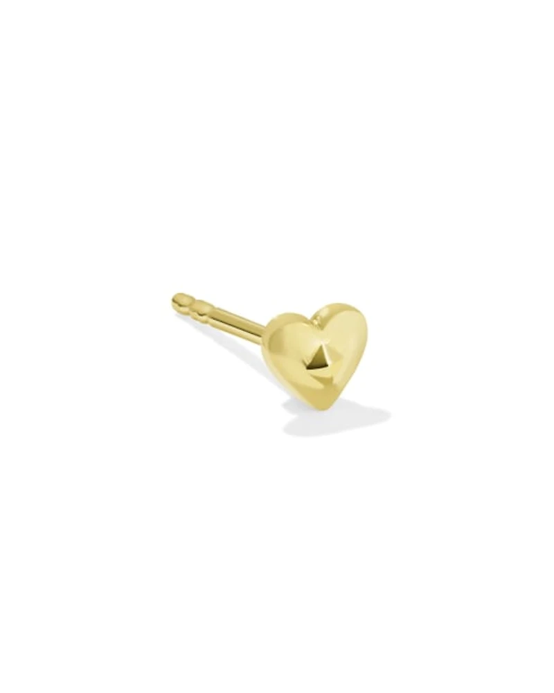 Maleia Metal Single Stud Earring in 14k Yellow Gold