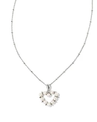 Ashton Silver Heart Short Pendant Necklace in Freshwater Cultured Pearl