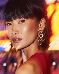 Ashton Gold Pearl Heart Statement Earrings in Freshwater Cultured Pearl