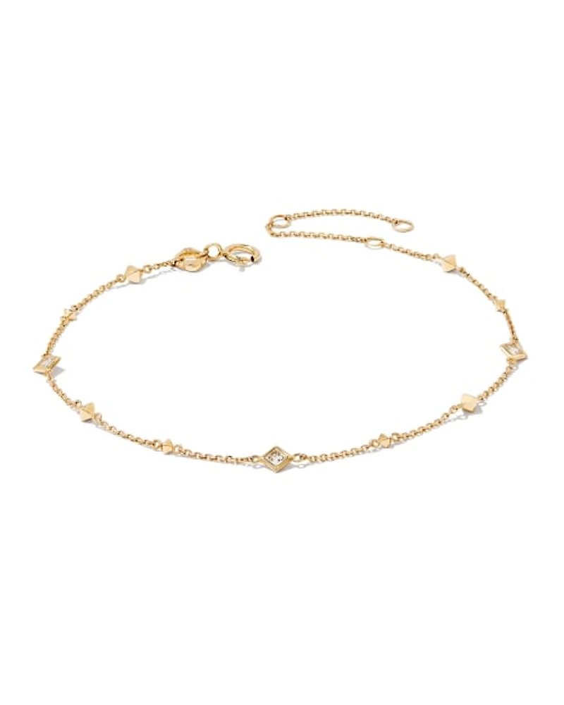 0.12 ct Michelle 14k Yellow Gold Delicate Bracelet in White Diamond