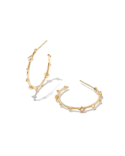 0.12 ct Michelle 14k Yellow Gold Hoop Earrings White Diamond