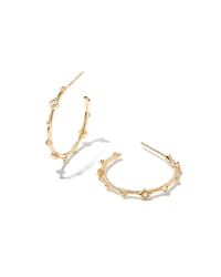 0.12 ct Michelle 14k Yellow Gold Hoop Earrings White Diamond