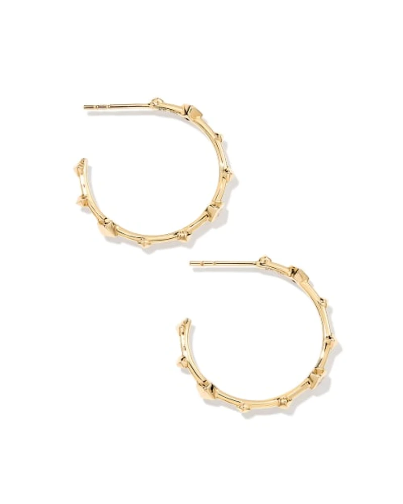 0.12 ct Michelle 14k Yellow Gold Hoop Earrings White Diamond