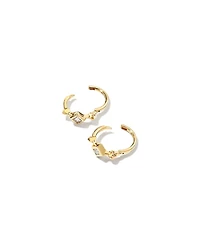 Michelle 14k Yellow Gold Huggie Earrings White Diamond