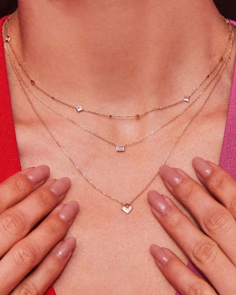 Isabella 14k Yellow Gold Pendant Necklace White Diamond