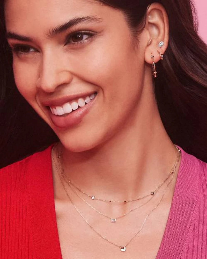 Michelle 14k Yellow Gold Huggie Earrings White Diamond