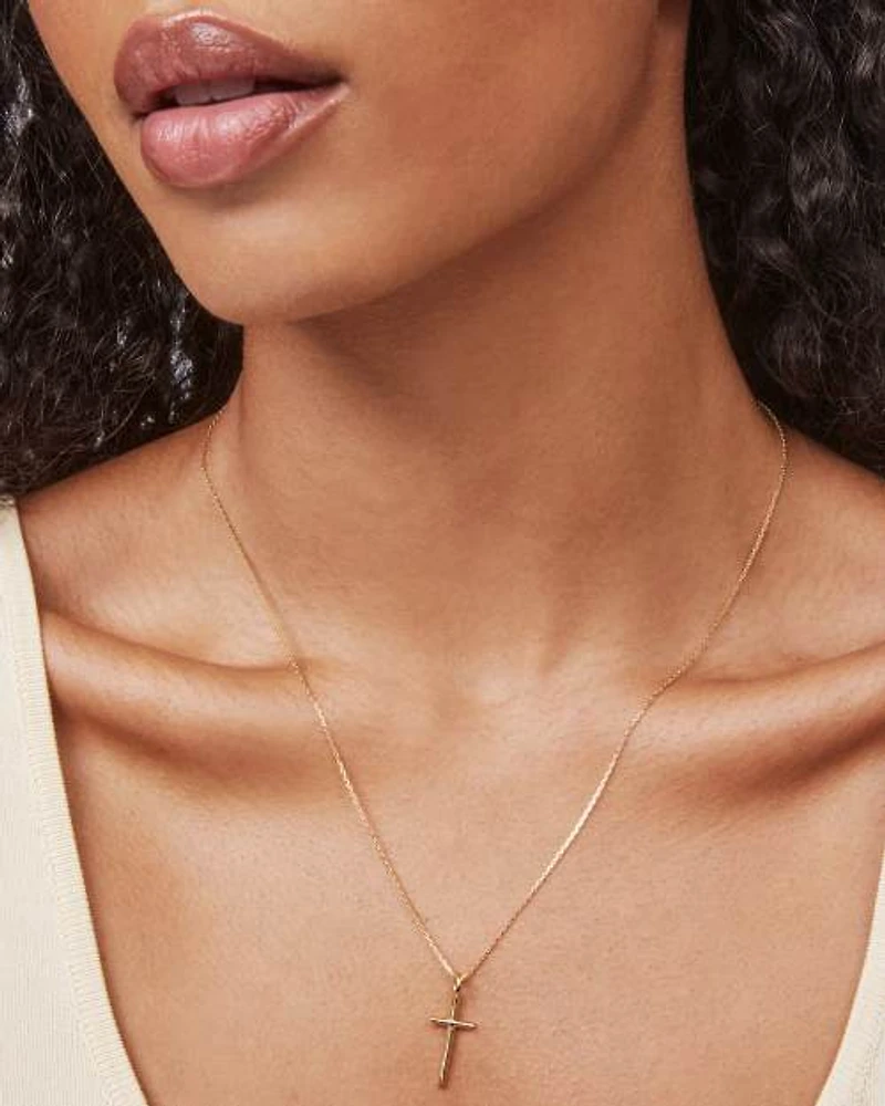 Cross Charm Pendant Necklace Sterling Silver