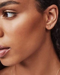 Moon Single Stud Earring in 18k Yellow Gold Vermeil