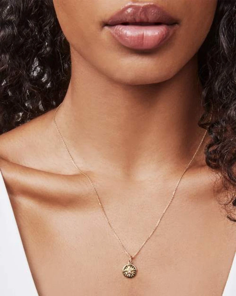 Shooting Star 18k Yellow Gold Vermeil Charm White Sapphire