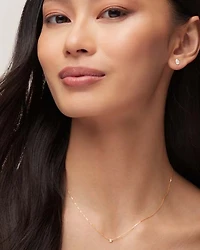 Audrey 14k Rose Gold Pendant Necklace in White Diamond