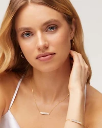 Mattie 18k Yellow Gold Vermeil Pave Pendant Necklace White Diamond