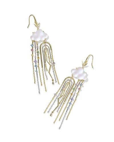 Celeste Cloud Mixed Metal Statement Earrings