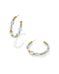 Melody Gold Beaded Hoop Earrings Freshwater Cultured Pearl