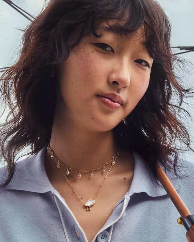 Celeste Cloud Gold Short Pendant Necklace