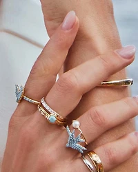 Melody Bird Silver Cocktail Ring