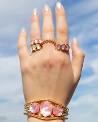 Daphne Gold Statement Cuff Variegated Turquoise Magnesite