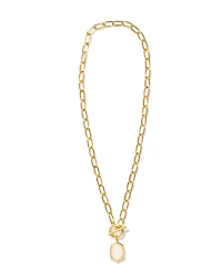 Daphne Convertible Gold Link and Chain Necklace Ivory Mother-of-Pearl