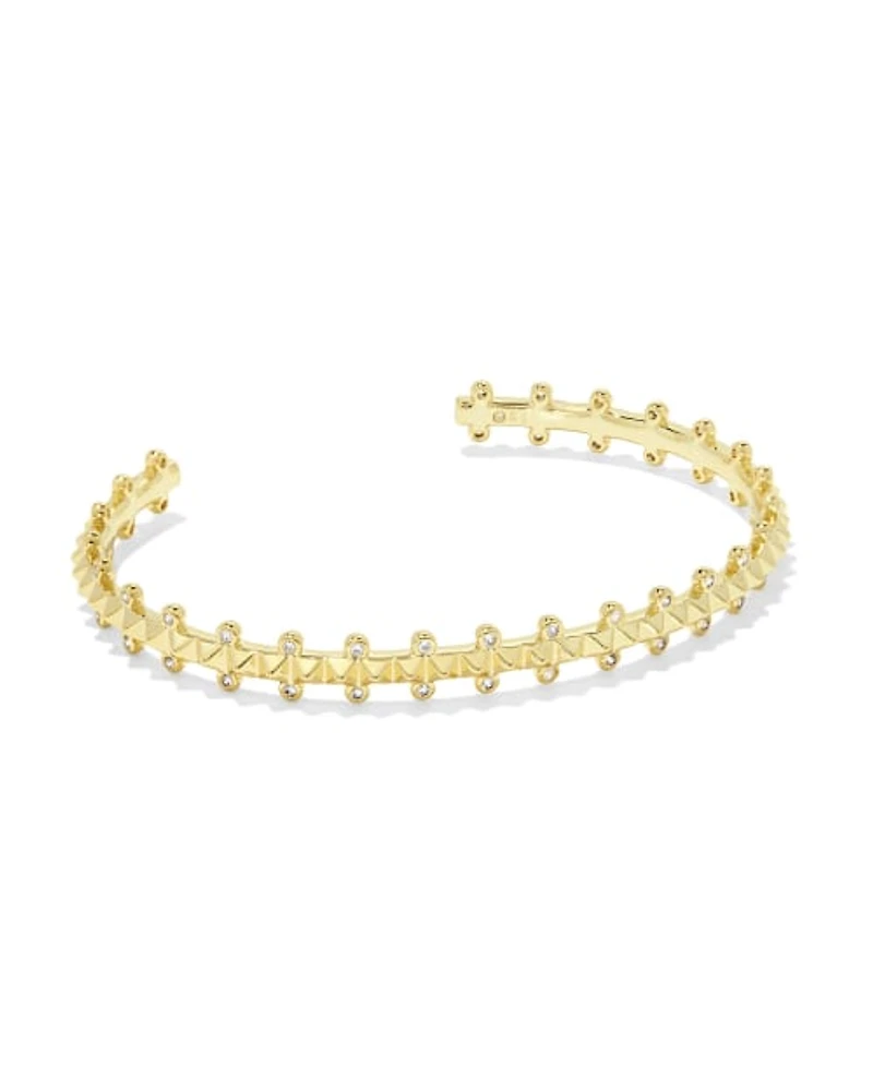 Jada Gold Cuff Bracelet White CZ