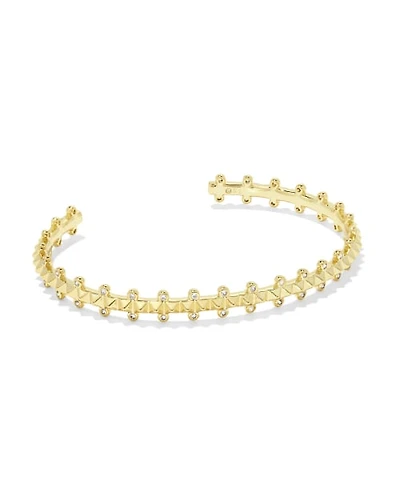 Jada Gold Cuff Bracelet White CZ