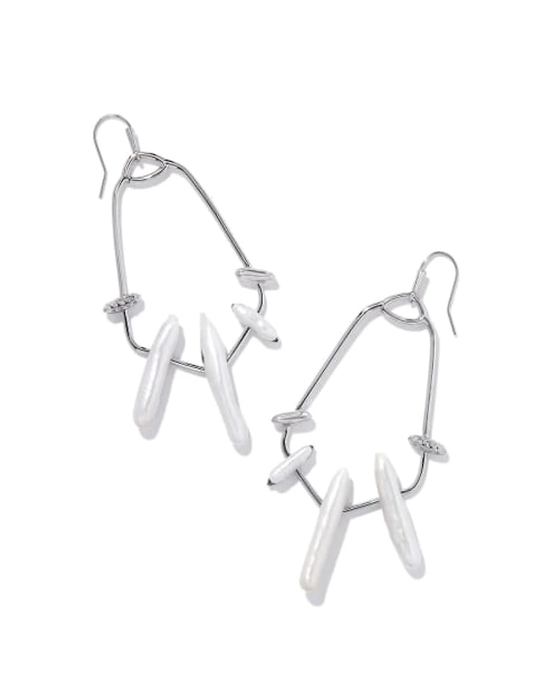 Eileen Silver Statement Earrings in Freshwater Cultured Pearl
