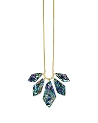 Mari Gold Long Pendant Necklace Abalone Shell