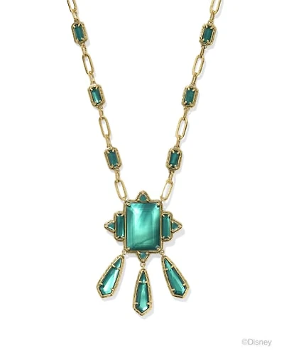 Disney | Kendra Scott The Queen Vintage Gold Statement Necklace in Dark Green Mother-of-Pearl
