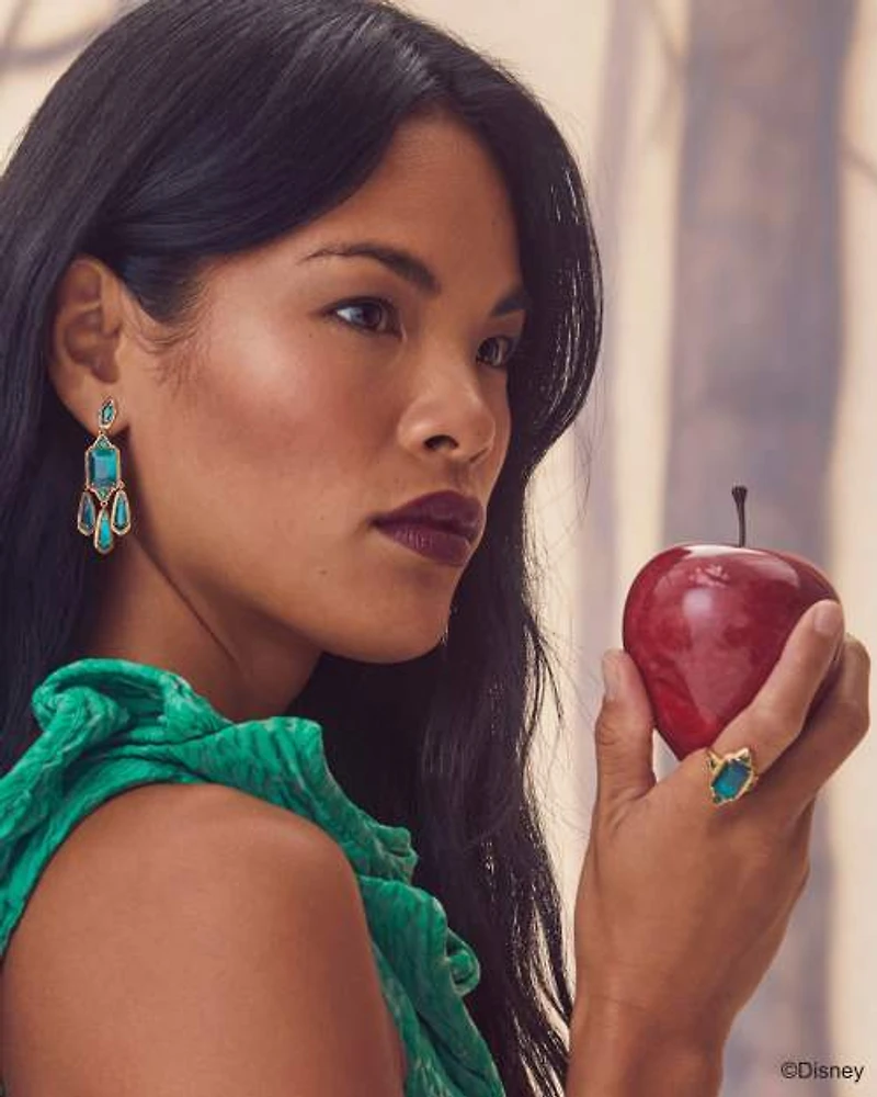 Disney | Kendra Scott The Queen Vintage Gold Cocktail Ring Dark Green Mother-of-Pearl