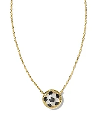 Soccer Gold Short Pendant Necklace Ivory Mother-of-Pearl