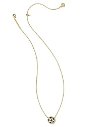 Soccer Gold Short Pendant Necklace Ivory Mother-of-Pearl