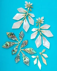 Malika Gold Statement Earrings in Abalone Shell