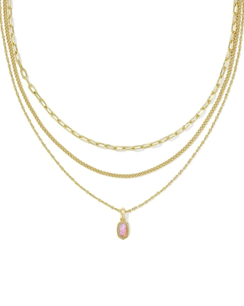 Mini Elisa Gold Triple Strand Necklace
