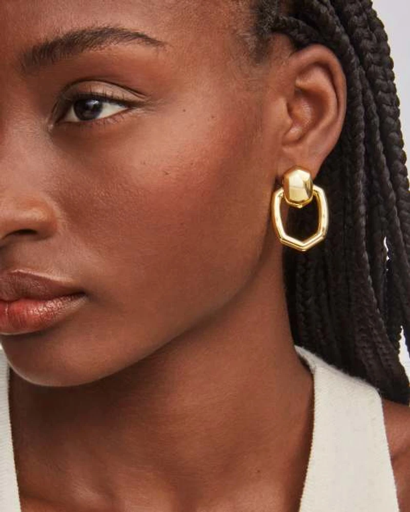 Kaia Gold Open Frame Earrings