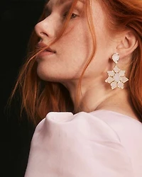 Greta Silver Drop Statement Earrings