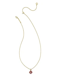 Dira Gold Crystal Short Pendant Necklace White CZ