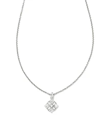 Dira Silver Crystal Short Pendant Necklace in White CZ