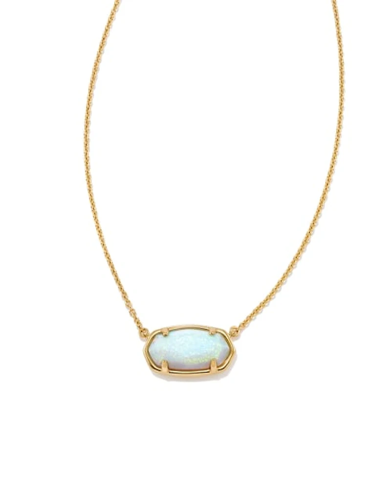 Elisa 18k Gold Vermeil Pendant Necklace in Ivory Mother-of-Pearl