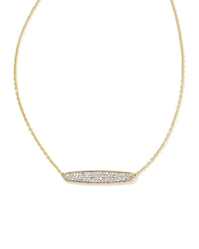 Mattie 18k Yellow Gold Vermeil Pave Pendant Necklace White Diamond