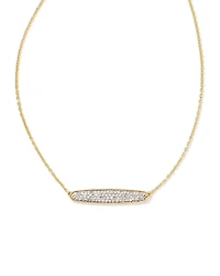 Mattie 18k Yellow Gold Vermeil Pave Pendant Necklace White Diamond