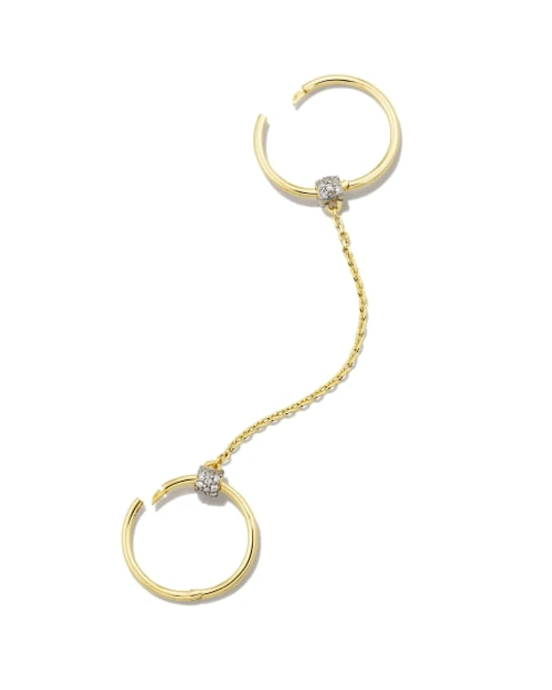 Bristol 18k Gold Vermeil Ear Cuff Set White Sapphire