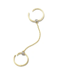 Bristol 18k Gold Vermeil Ear Cuff Set White Sapphire