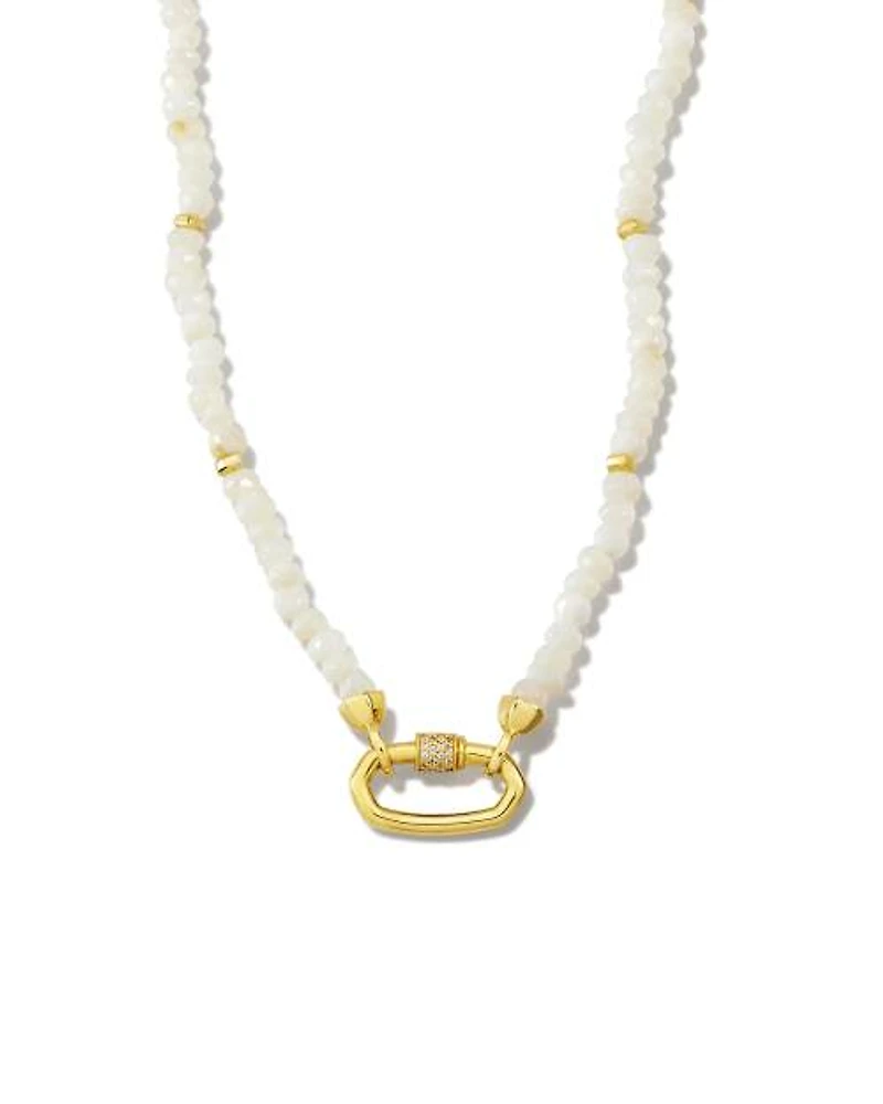 Bristol 18k Gold Vermeil Opal Strand Necklace in White Opal