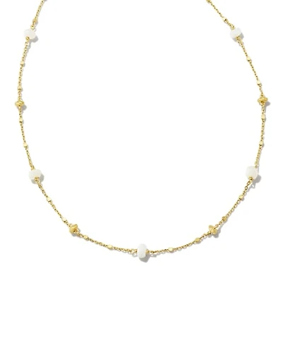Opal 18k Gold Vermeil Strand Necklace in White Opal