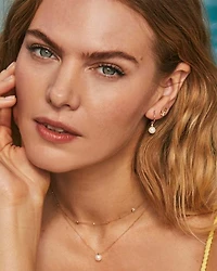 Hadleigh 14k White Gold Huggie Earrings Freshwater Cultured Pearl