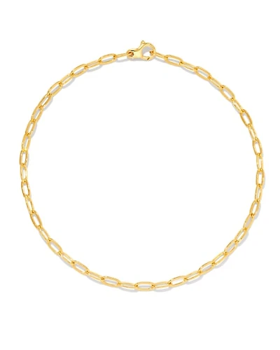 Small Paperclip Chain Anklet 18k Gold Vermeil
